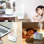 Uzay Ayısı 300 ML USB Hava Nemlendirici – LED Işıklı Masaüstü Buhar Makinesi, Yatak Odası &amp;amp; Çocuk Odası İçin Ortam Nemlendirici (4745)-2