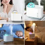 Uzay Ayısı 300 ML USB Hava Nemlendirici – LED Işıklı Masaüstü Buhar Makinesi, Yatak Odası &amp;amp; Çocuk Odası İçin Ortam Nemlendirici (4745)-3