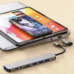 8 in 1 Usb Çevirici Notebook Macbook Type-C Uyumlu Görüntü Aktarıcı Hub (4745)-2