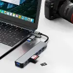 8 in 1 Usb Çevirici Notebook Macbook Type-C Uyumlu Görüntü Aktarıcı Hub (4745)-5