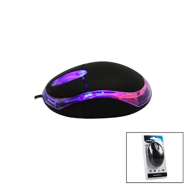 EVEREST KM-6809 KABLOLU USB - IŞIKLI SİYAH OPTİK MOUSE 1200 DPI VAKUMLU AMBALAJ 110CM KABLO (4745)