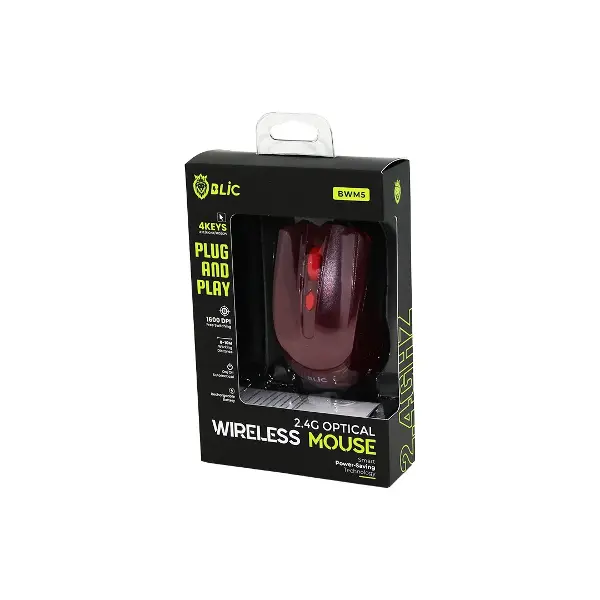 BORDO KABLOSUZ MOUSE 2.4G 8-10M DİSTANCE WİRELESS - KABLOSUZ 1600DPI OYUN FARE BWM-5 (4745)