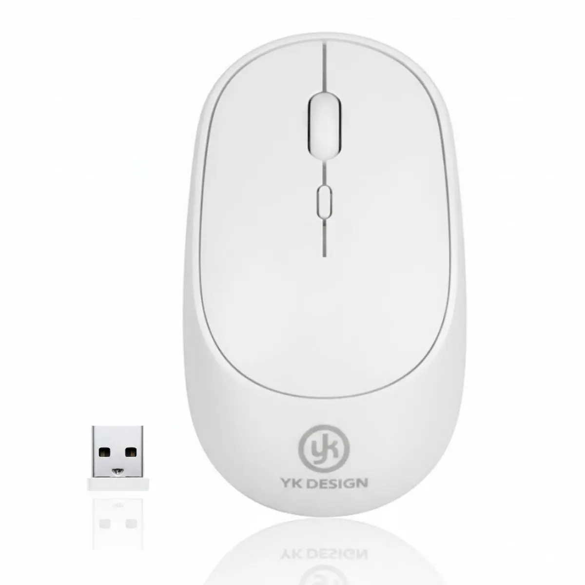 Beyaz Renkli Ergonomik Sessiz Kablosuz Mouse – USB Alıcılı, Ofis ve Oyun İçin Konforlu Bilgisayar Faresi MS6310 (4745)