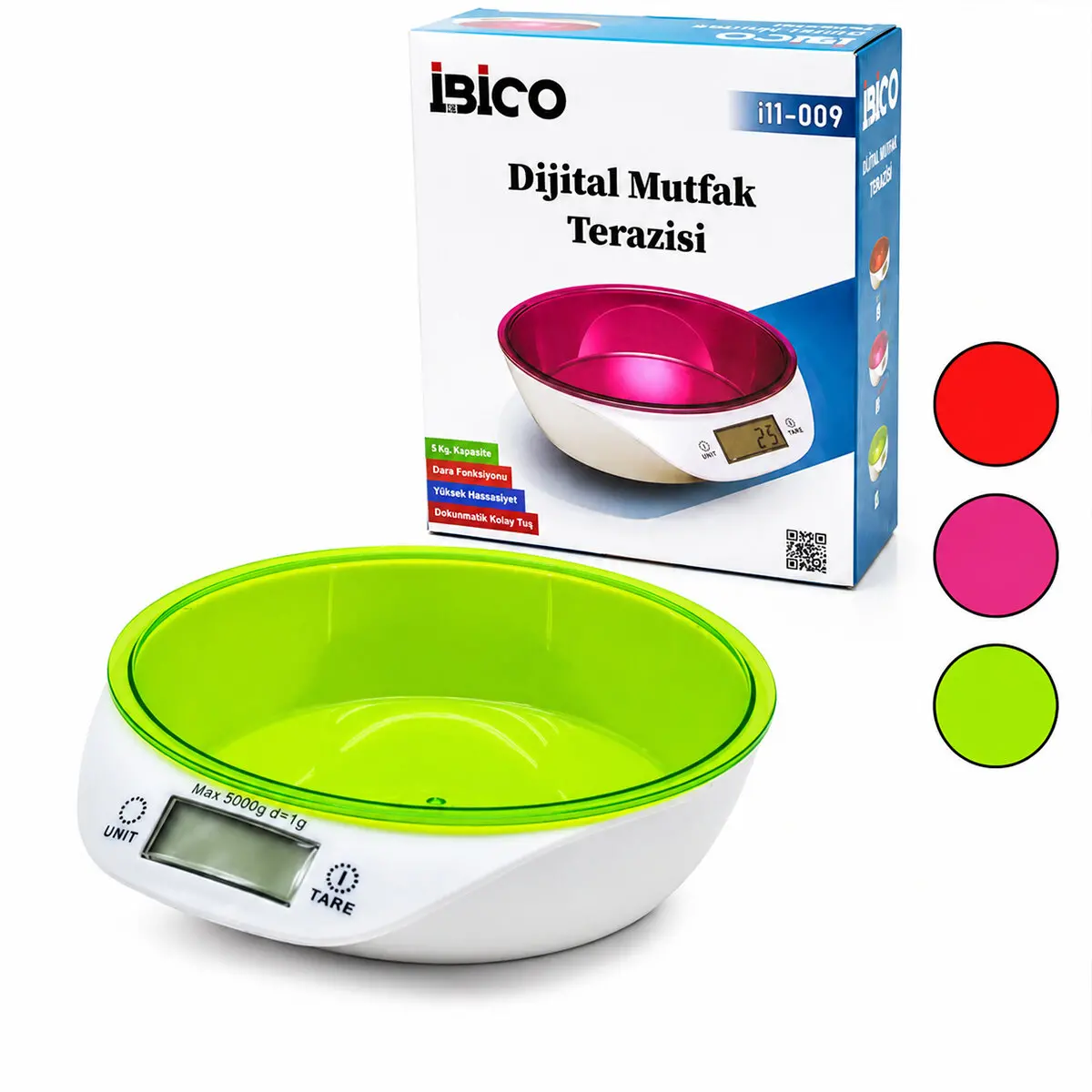 DİJİTAL - PİLLİ MUTFAK TERAZİ TARTI KASELİ - 5KG/1GR (4745)-2