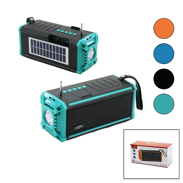 J-İPOK P-520 HASUBA HS-293 FENERLİ SOLAR PANELLİ - USB ŞARJLI BLUETOOTH FM RADYO MP3 USB - TF PLAYER 8W (4745)