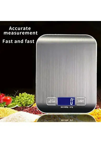 Metal Dijital Mutfak Terazisi Hassas Tartı 5 Kg Crown (4745)-2
