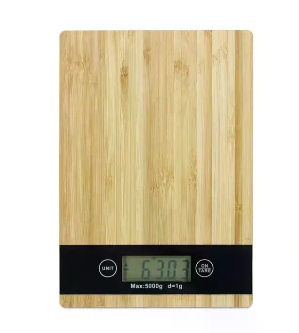 Crown Dijital Hassas Mutfak Tartısı - Terazisi-Hassas Ölçüm 5kg Bambu Görünümlü (4745)-5
