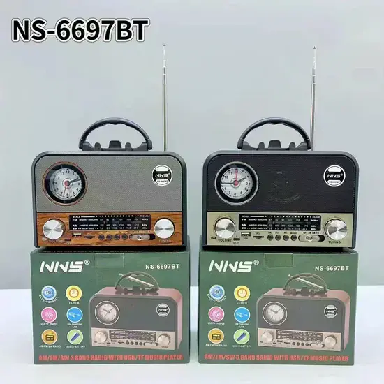 Nns NS-6697BT Taşınabilir Bluetooth Nostaljik Radyo-5