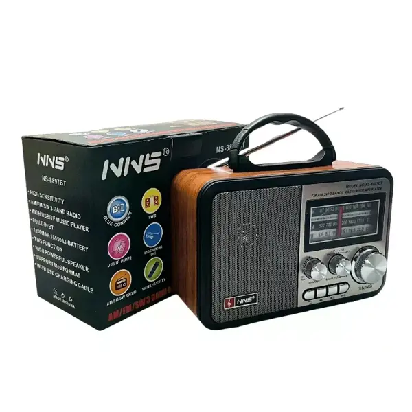 NNS NS-8897 Orta Boy Retro, Nostaljik, Ahşap Tasarım Radyo (4745)
