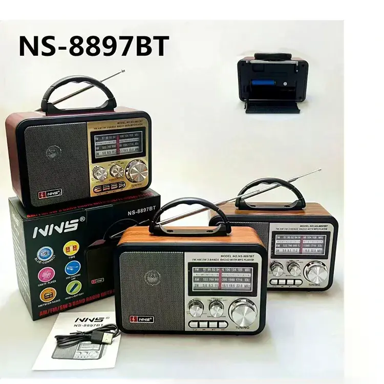 NNS NS-8897 Orta Boy Retro, Nostaljik, Ahşap Tasarım Radyo (4745)-2