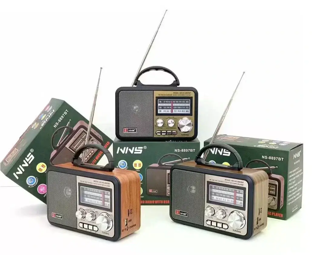 NNS NS-8897 Orta Boy Retro, Nostaljik, Ahşap Tasarım Radyo (4745)-3