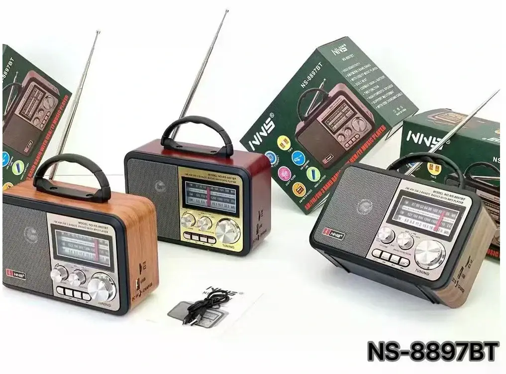 NNS NS-8897 Orta Boy Retro, Nostaljik, Ahşap Tasarım Radyo (4745)-4