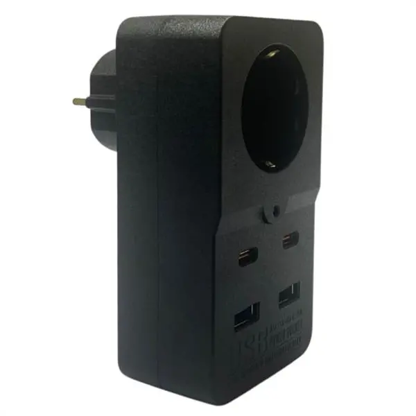 Isıya Dayanıklı Termal Akım Korumalı 1 Priz Girişli 2 USB Girişli 2 TYPE-C Girişli Pirz (4745)
