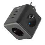 Isıya Dayanıklı Termal Akım Korumalı ve Çocuk Korumalı 3 Priz Girişli 3 USB Girişli Küp Priz (4745)-3
