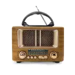 Küçük Mini Boy Retro Ahşap Tasarım Bluetooth Hoparlörlü Radyo – FM/AM Destekli, Şarjlı ve Taşınabilir Radyo NS-8108 (4745)-1
