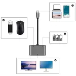 4’ü 1 Arada Type-C to Hub Dönüştürücü Adaptör – 4K Ultra HD HDMI &amp;amp; VGA Görüntü Aktarımı, PD Hızlı Şarj Destekli, USB Çoklayıcı (4745)-5