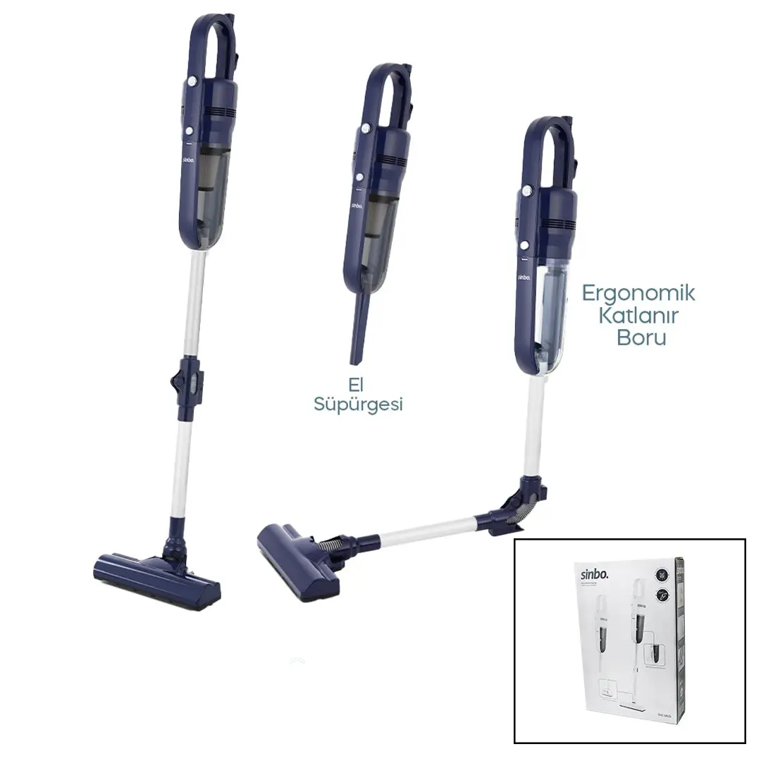 SİNBO SVC-8625 DİKEY ELEKTRİKLİ PRATİK SÜPÜRGE ERGOMİK KATLANABİLİR BORU - ESNEK HAREKET 600W MOTOR - 3 HEPA FİLTRE (4745)