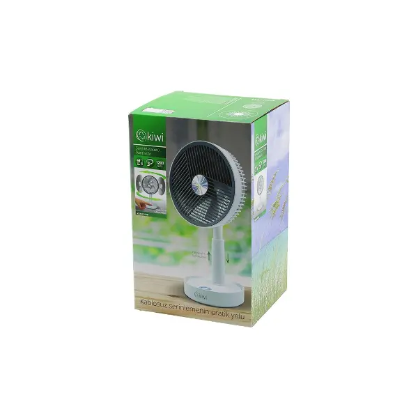 KİWİ KFAN-7618 USB ŞARJLI 5 İNÇ - 13.4CM MASA ÜSTÜ VANTİLATÖR 3 KADEME HIZ 5 PLS.KANAT AYARLI YÜKSEKLİK:20-28CM (4745)
