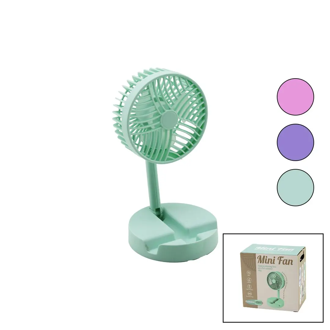MİNİ FAN W-1630-A SDR-B07 M.ÜSTÜ VANTİLATÖR USB ŞARJLI KATLANIR FAN=12.5CM - AYAK=12.5CM 180 DERECE AYARLI TELEFONLUKLU (4745)