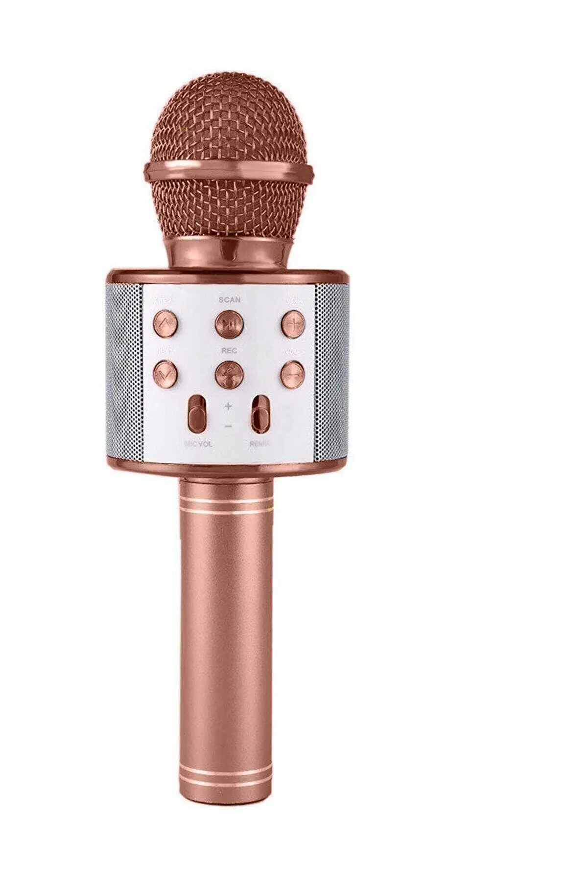 Karaoke Mikrofonlu Hoparlör - Şarjlı -Bluetooth Rose Gold (4745)