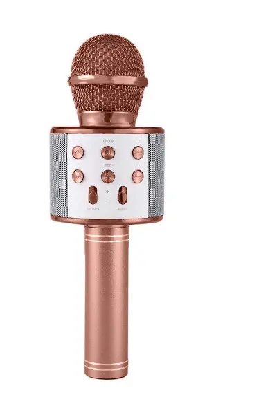 Karaoke Mikrofonlu Hoparlör - Şarjlı -Bluetooth Rose Gold (4745)