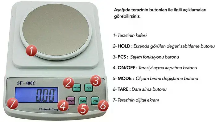 SF 400C Plus Dijital Terazi 600GR / 0.01GR (4745)-5