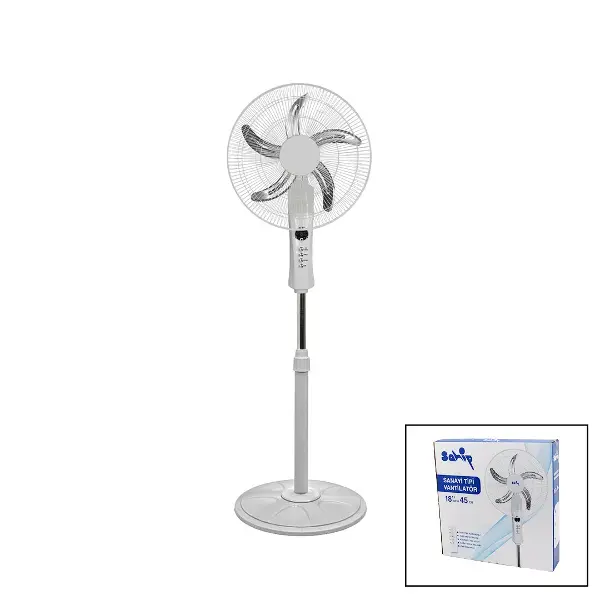 18 İNC 45 CM KUMANDALI SANAYİ TİPİ AYAKLI VANTİLATÖR 5-METAL PERVANE 3-KADEME HIZ 65W Y:137CM (4745)