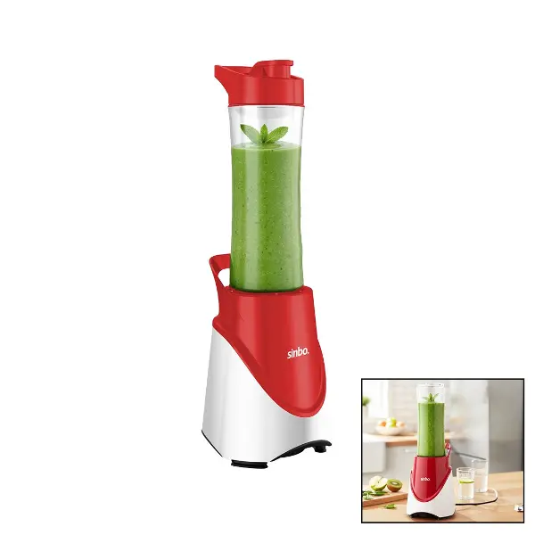 SMOOTHİE BLENDER 570ML ŞİŞE 4 LÜ ÇELİK BIÇAK 300W TURBO MOTOR SHB-7508 (4745)