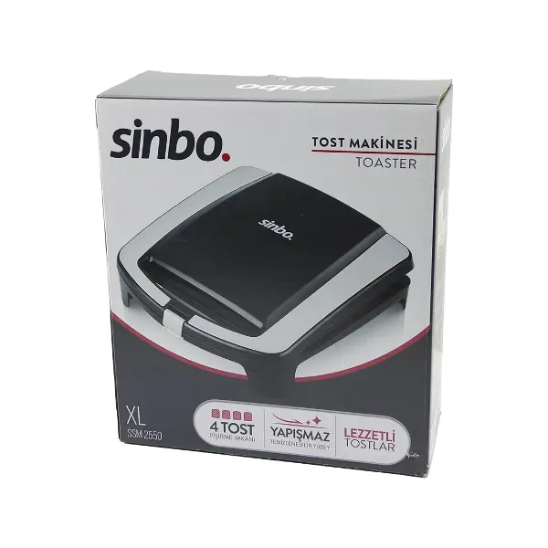 XL  ELEKTRİKLİ TOST MAKİNESİ   4 TOST   YAPIŞMAZ YÜZEY   1500W  SSM-2550 (4745)