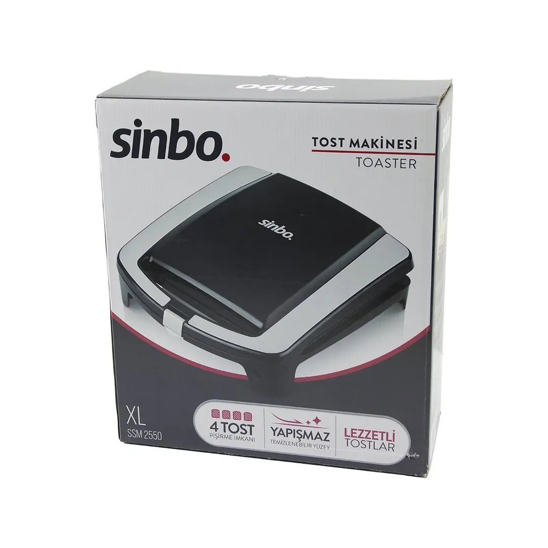 XL  ELEKTRİKLİ TOST MAKİNESİ   4 TOST   YAPIŞMAZ YÜZEY   1500W  SSM-2550 (4745)