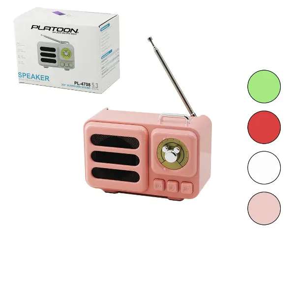 WİRELESS HOPARLÖR - SPEAKER - RADYO IŞIKLI USB ŞARJLI RENKLİ KASA - BRONZ ÇERÇEVE USB - DC 5V - TF (4745)