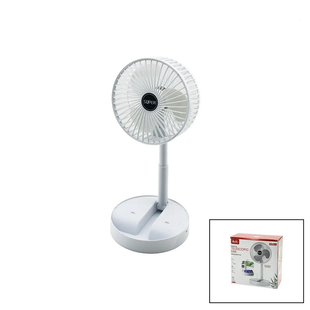 MASA ÜSTÜ VANTİLATÖR USB ŞARJLI KATLANIR FAN=16.4CM - UZAYAN AYAK=12.5-19CM 180 DERECE DÖNEBİLEN TELEFONLUKLU BWFN-11 (4745)