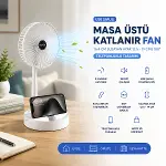 MASA ÜSTÜ VANTİLATÖR USB ŞARJLI KATLANIR FAN=16.4CM - UZAYAN AYAK=12.5-19CM 180 DERECE DÖNEBİLEN TELEFONLUKLU BWFN-11 (4745)-3