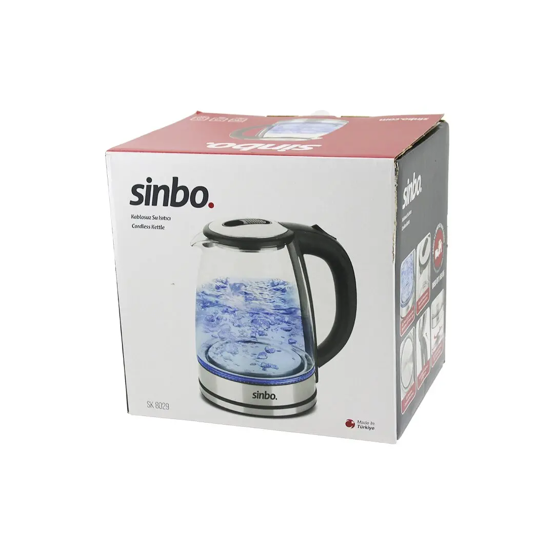 CAM KETTLE SU ISITICISI 1.8LT GİZLİ REZİDANS 360° DÖNEBİLME ÖZELLİK 1850-2200W SK-8029 (4745)