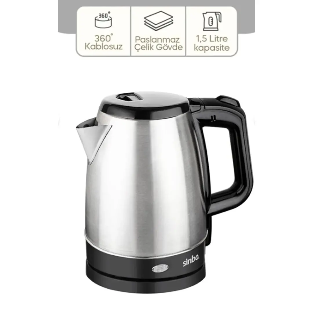 ÇELİK KETTLE 1.7LT GİZLİ REZİSTANS - KABLOSUZ SK-8015 (4745)
