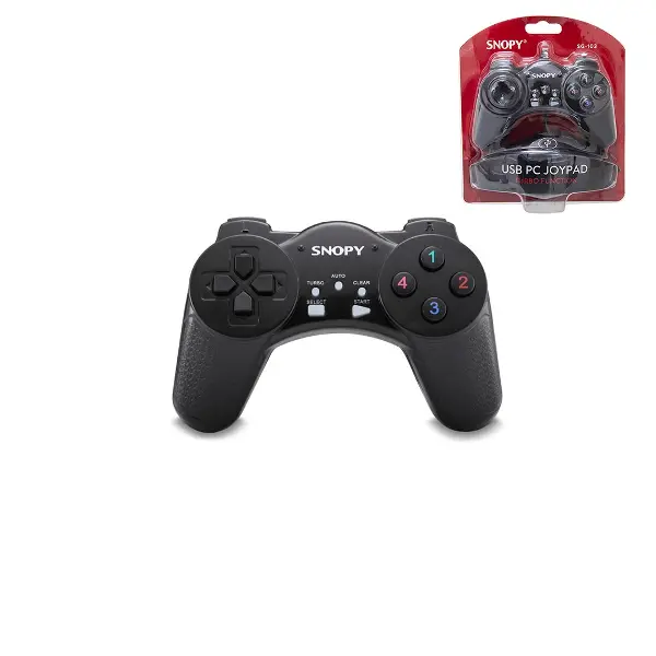 JOYPAD - GAMEPAD SİYAH OYUN KOLU USB KABLO 13 DÜĞME - 8 YÖN TETİKLEYİCİ 1.5MT KABLO (4745)