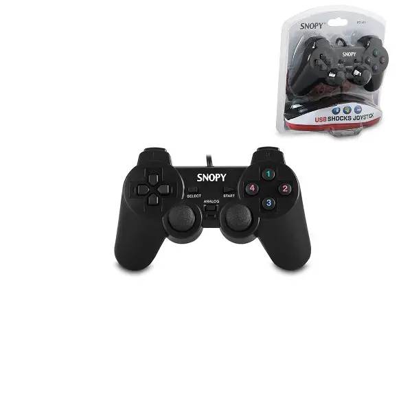 PS3 SİYAH OYUN KOLU ANALOG TİTREŞİMLİ USB KABLO 15 TUŞ - 2 ANALOG - 8 YÖN TETİKLEYİCİ 1.8MT KABLO (4745)