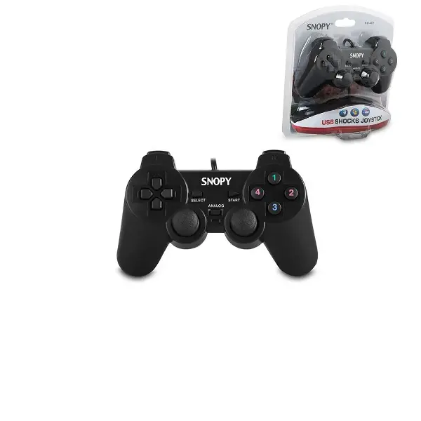 PS3 SİYAH OYUN KOLU ANALOG TİTREŞİMLİ USB KABLO 15 TUŞ - 2 ANALOG - 8 YÖN TETİKLEYİCİ 1.8MT KABLO (4745)