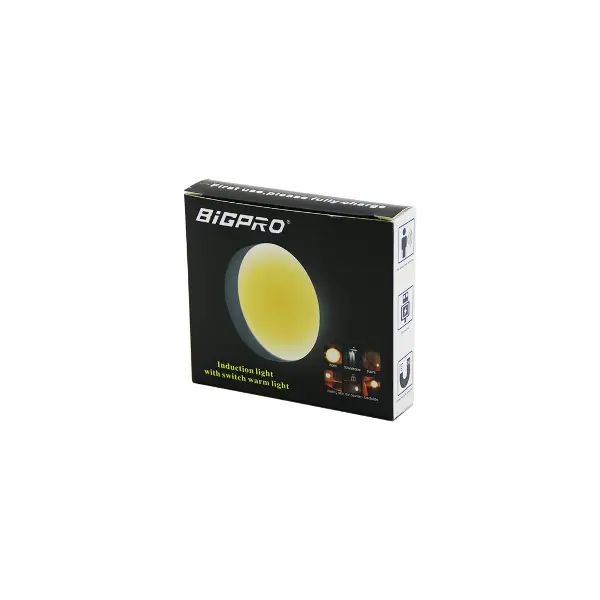 SENSÖRLÜ=0--3MT USB ŞARJLI SARI LED YUVARLAK LAMBA ÇAP: 8.3CM - KALINLIK: 2CM (4745)