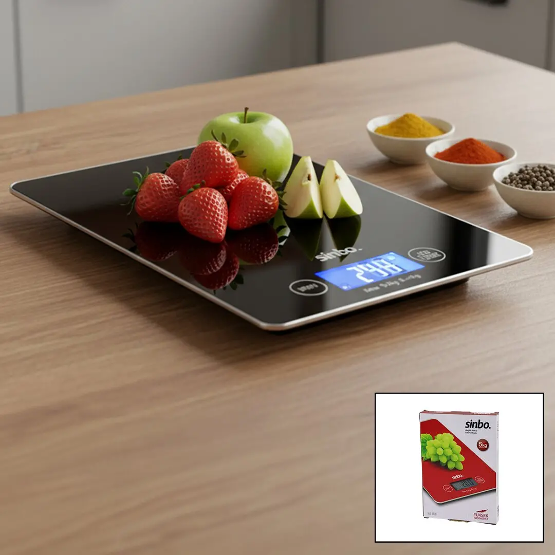 CAM MUTFAK TARTISI TERAZİ LCD EKRAN 5KG/1GR PİLLİ=CR2032 GR/OZ/ML/IB ÖLÇÜM SKS-4526 (4745)