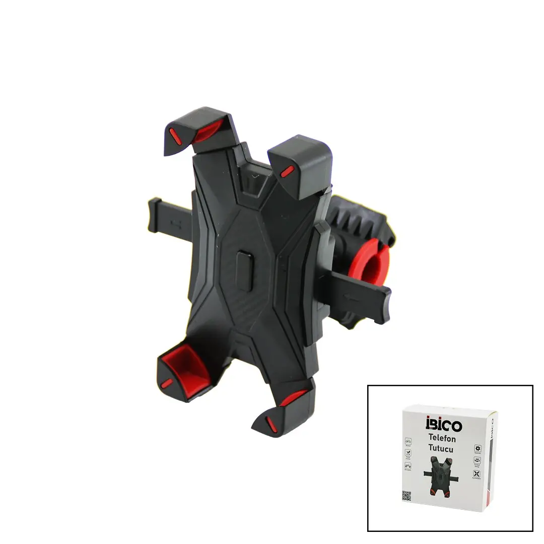 BİSİKLET - MOTORSİKLET - BEBEK ARABASI TELEFON TUTUCU - TUTACAK ABS PLS. 360° - BOYUT AYARLI (4745)
