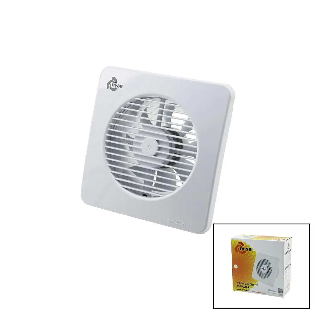 PLASTİK ASPİRATÖR 150 6İNÇ BANYO TUVALET HAVALANDIRMA ASPİRATÖRÜ 20W 320M3/H EBT-150 (4745)