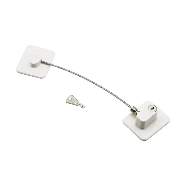 BEYAZ PLAKA   HALATLI  EMNİYET KİLİT  5X6CM YAPIŞKANLI MONTAJ=2PCS PLAKA   HALAT=18.8CM (4745)