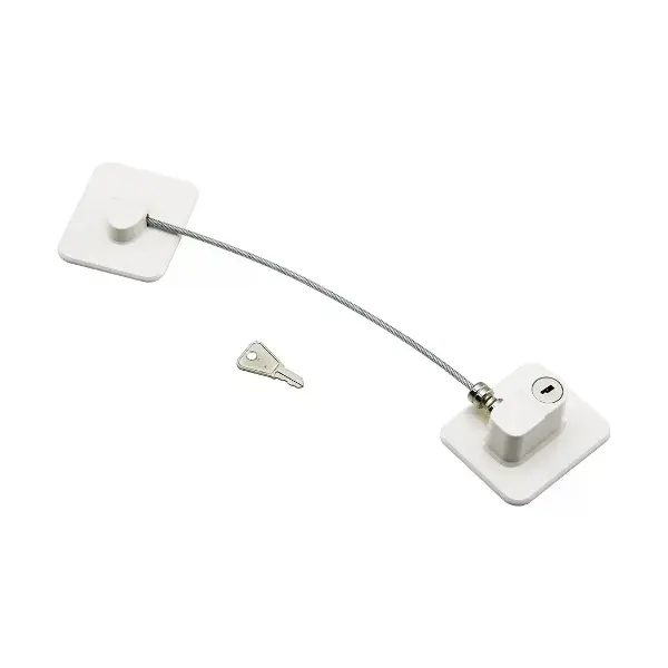 BEYAZ PLAKA   HALATLI  EMNİYET KİLİT  5X6CM YAPIŞKANLI MONTAJ=2PCS PLAKA   HALAT=18.8CM (4745)