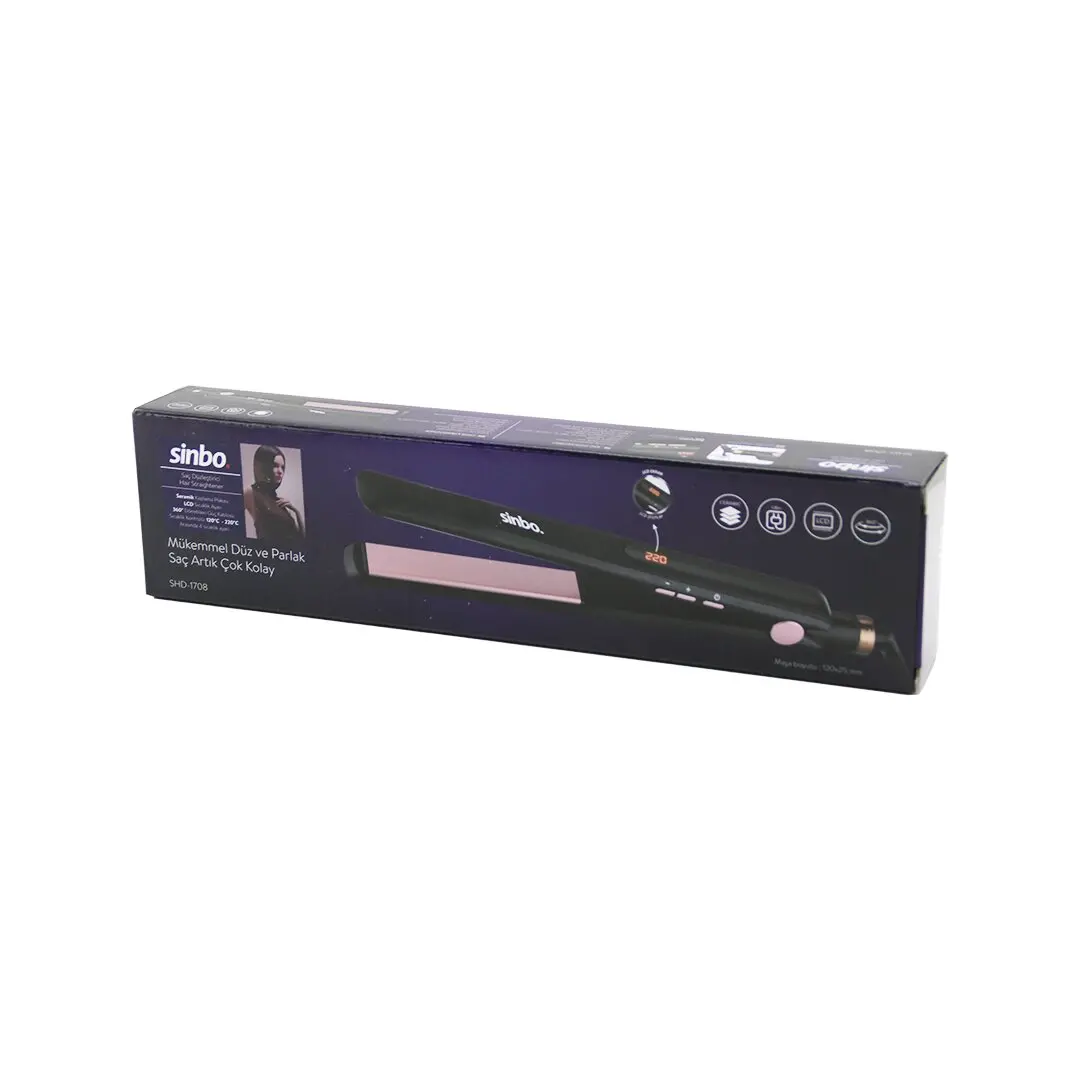 120X25MM DİJİTAL SAÇ DÜZLEŞTİRİCİ MAKİNE SERAMİK KAPLAMA 120-220℃ 360° KABLO=1.8MT SHD-1708 (4745)