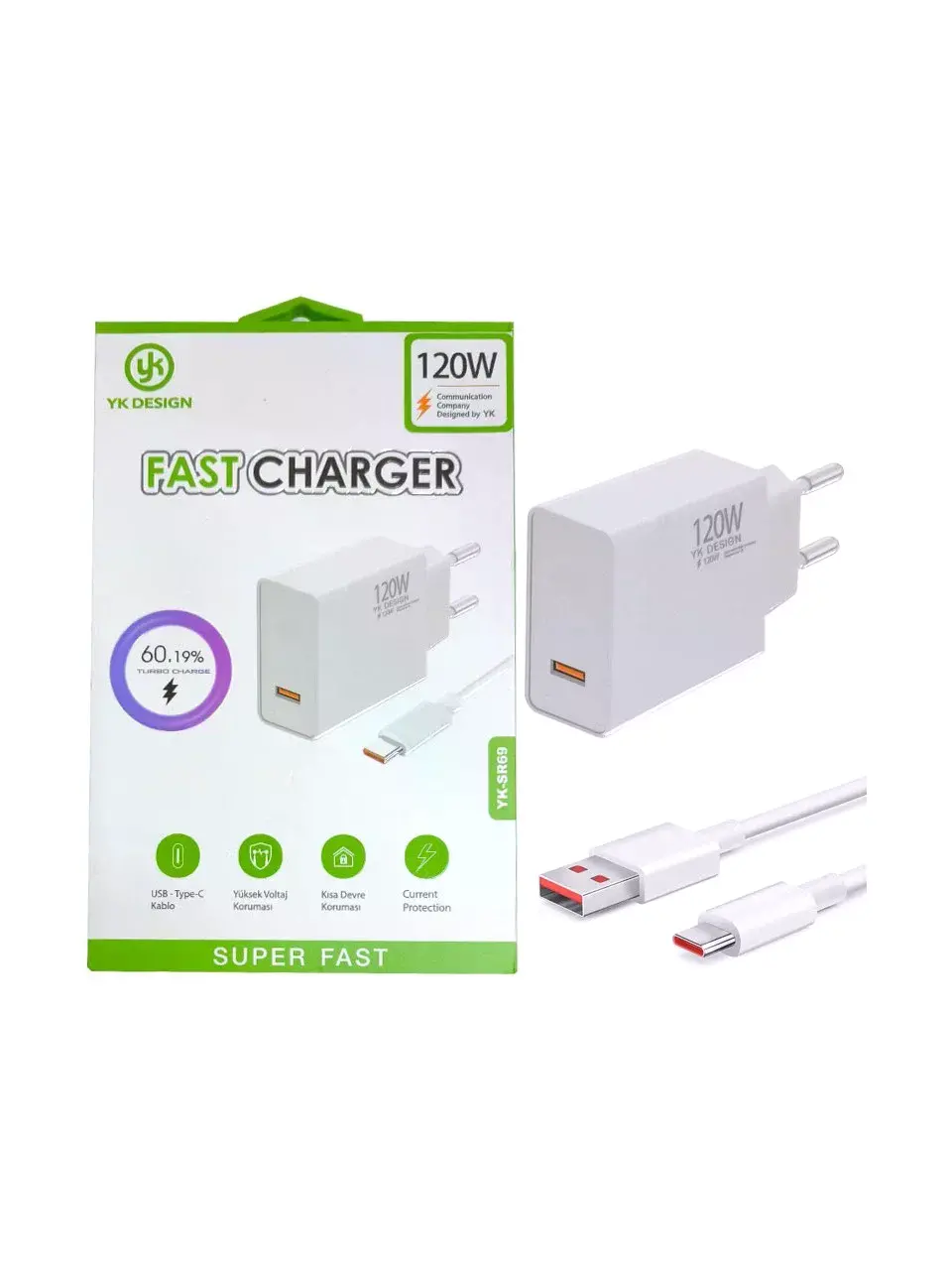 120W Süper Hızlı Şarj Cihazı - USB Type-C (4745)