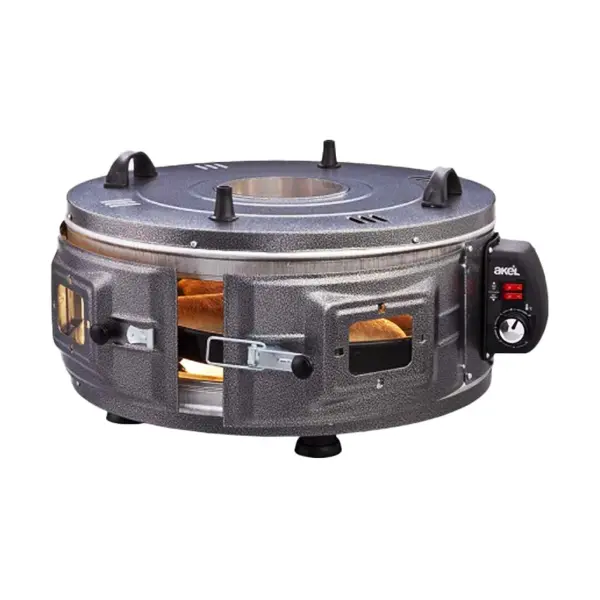 GROSS YUVARLAK DAVUL FIRIN STANDART AYARLANABİLİR TERMOSTAT = 50°C-320°C 1300W - 53CM ALÜMİNYUM TEPSİ ÖN - ÜST GÖZETLEME CAMI (4745)