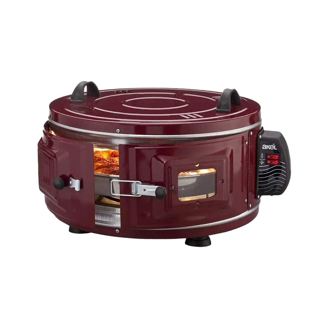 EKONOMİK GROSS YUVARLAK DAVUL FIRIN 1300W - 53CM ALÜMİNYUM TEPSİ ÖN GÖZETLEME CAMI AF-007B (4745)