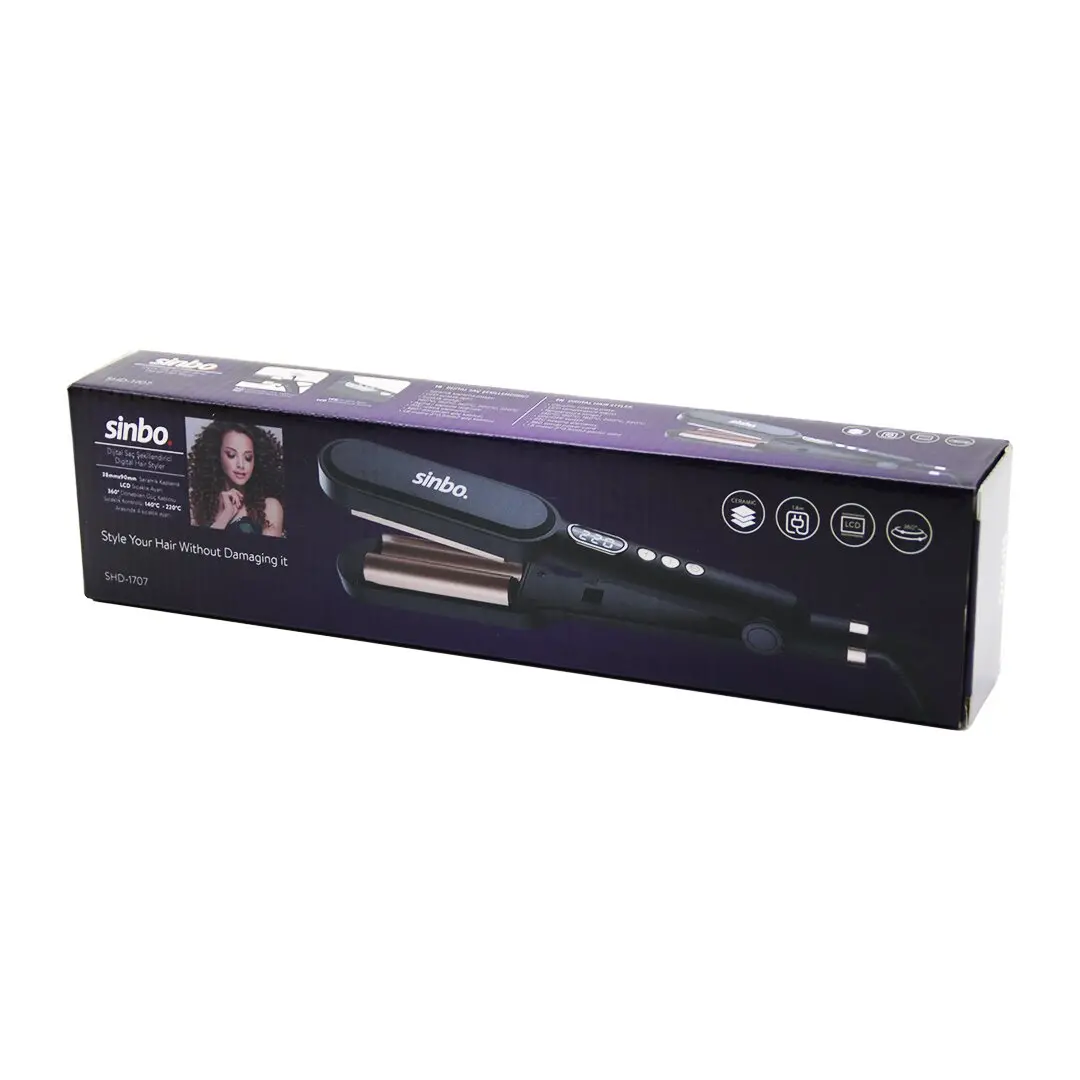 DİJİTAL SAÇ ŞEKİLLENDİRME CİHAZI 38X90MM SERAMİK KAPLAMA 360 DERECE KABLO=1.8MT LCD SIC.AYAR=140-220℃ SHD-1707 (4745)