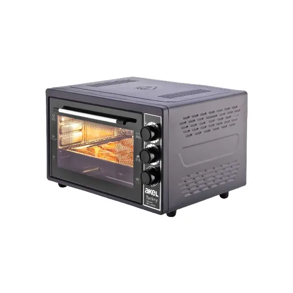 MİDİ FIRIN KARE 38LT AYARLANABİLİR TERMOSTAT = 50–320°C - SAATLİ = 0 - 90 DK ZİL 3 KADEME HIZ AYAR EMAYE TEPSİ 50x33x40cm (4745)